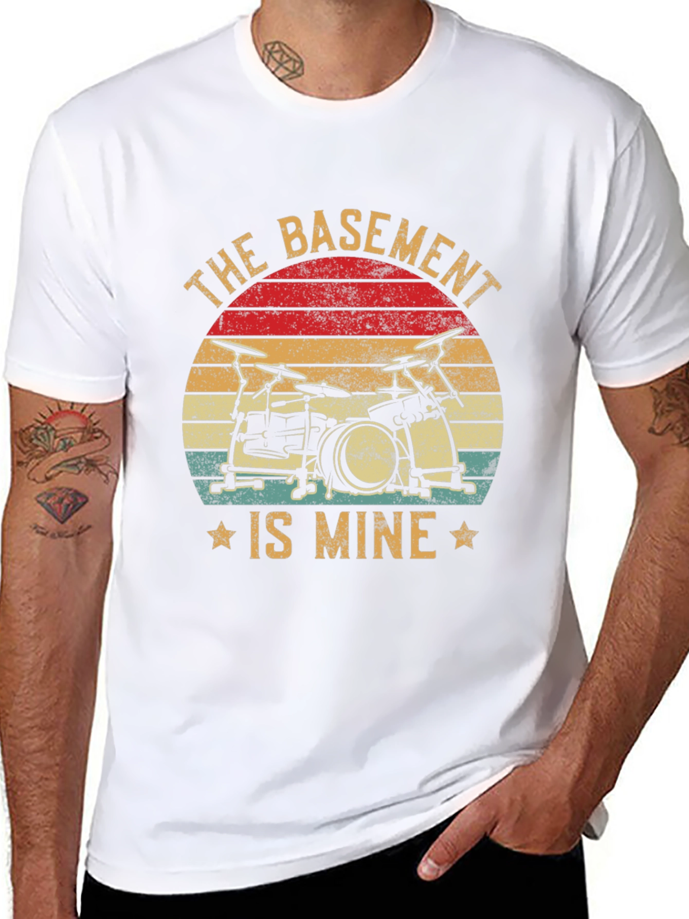 Black The Basement is Mine Drummer T-Shirt view 8
