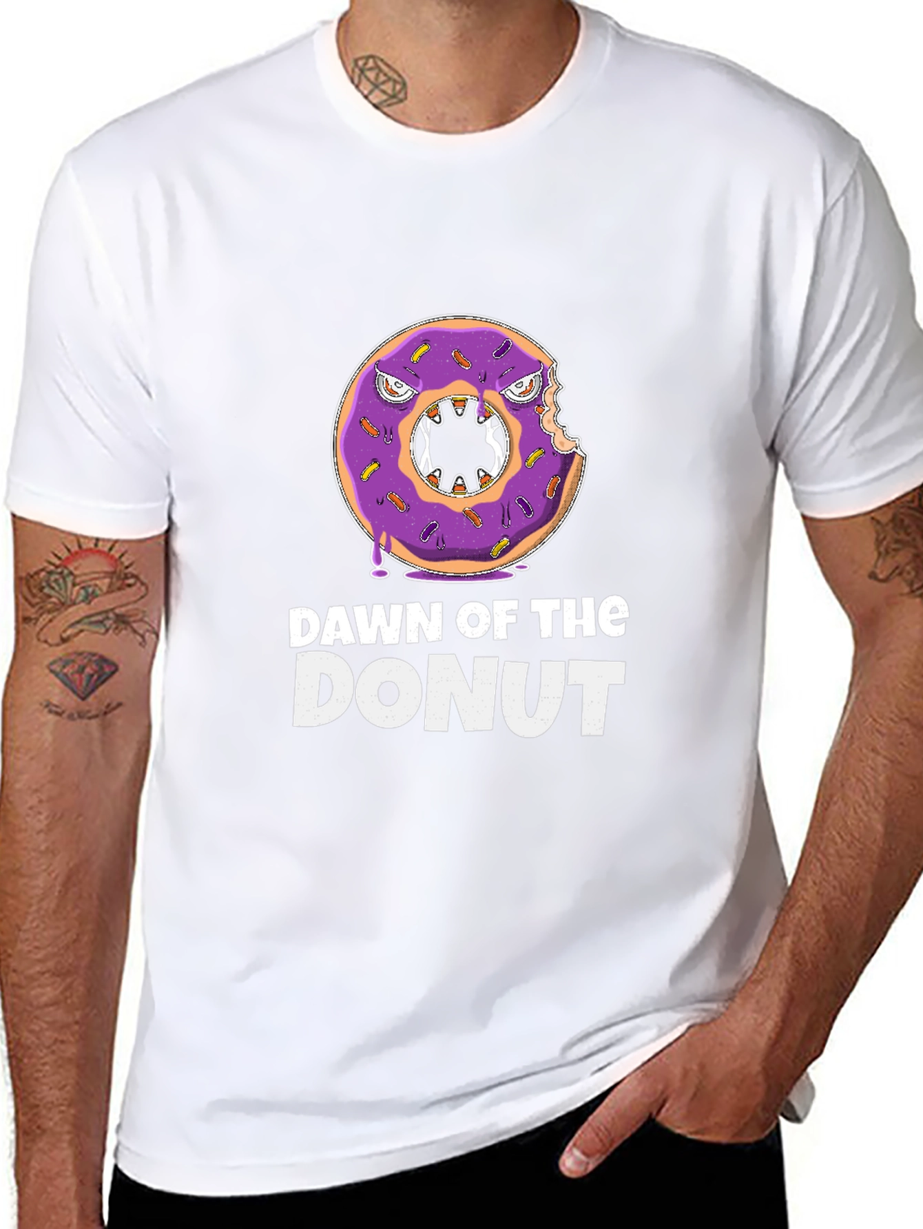 Black Dawn of the Donut T-Shirt - Black Graphic Tee view 8