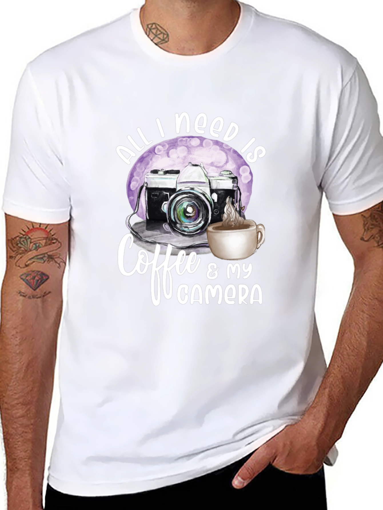 Black Coffee & Camera Graphic Tee - Photographer's Essential view 8