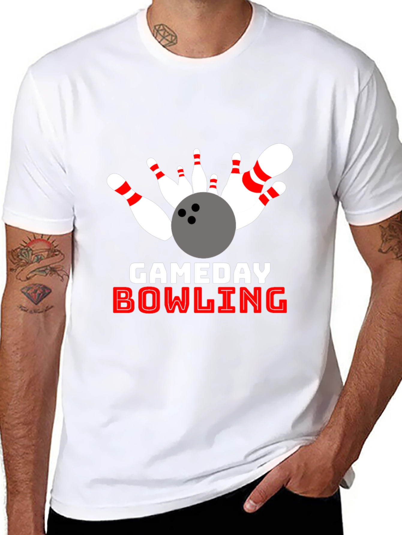 Black Gameday Bowling Graphic T-Shirt view 8