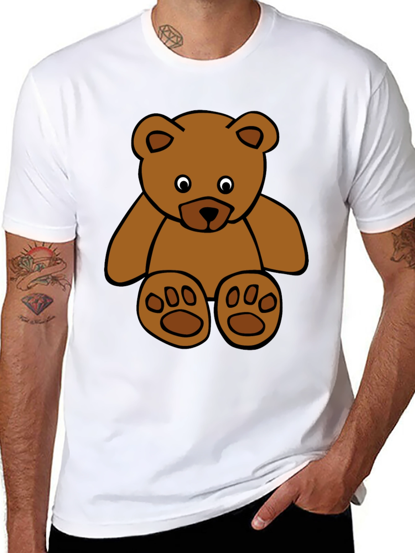 Black Teddy Bear Graphic Tee - Soft Cotton Blend view 8