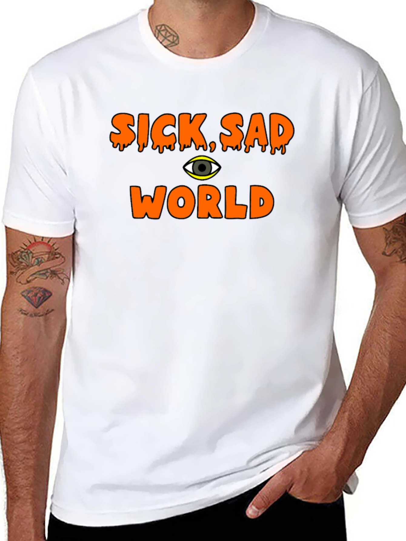 Black Sick Sad World Graphic T-Shirt - Black view 8