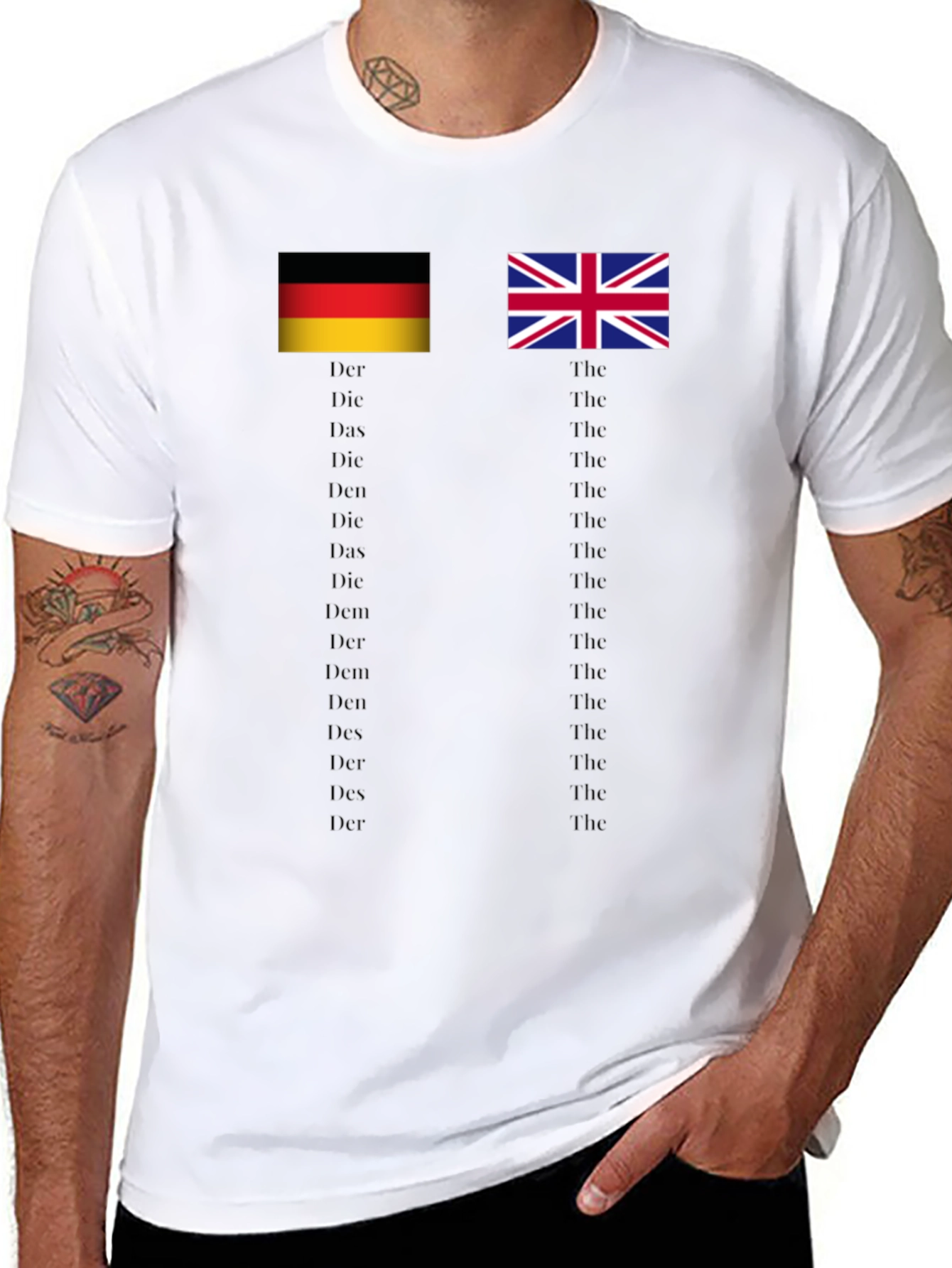 Black Funny German English Grammar T-Shirt view 8
