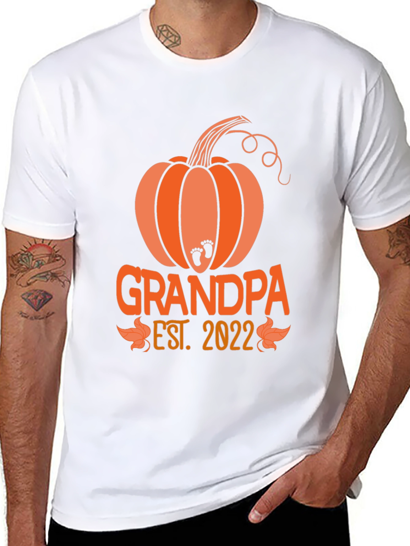Black Grandpa Est. 2022 Pumpkin T-Shirt view 8