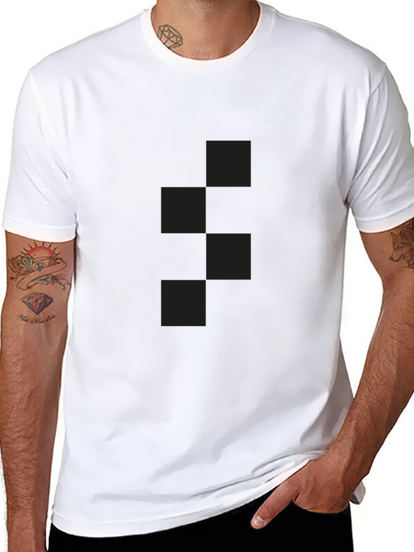 Black Men's Solid Black Crew Neck T-Shirt view 8