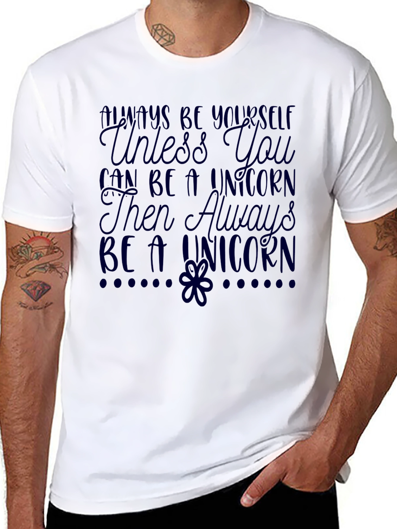 Black Unicorn Graphic T-Shirt - Always Be Yourself Tee view 8