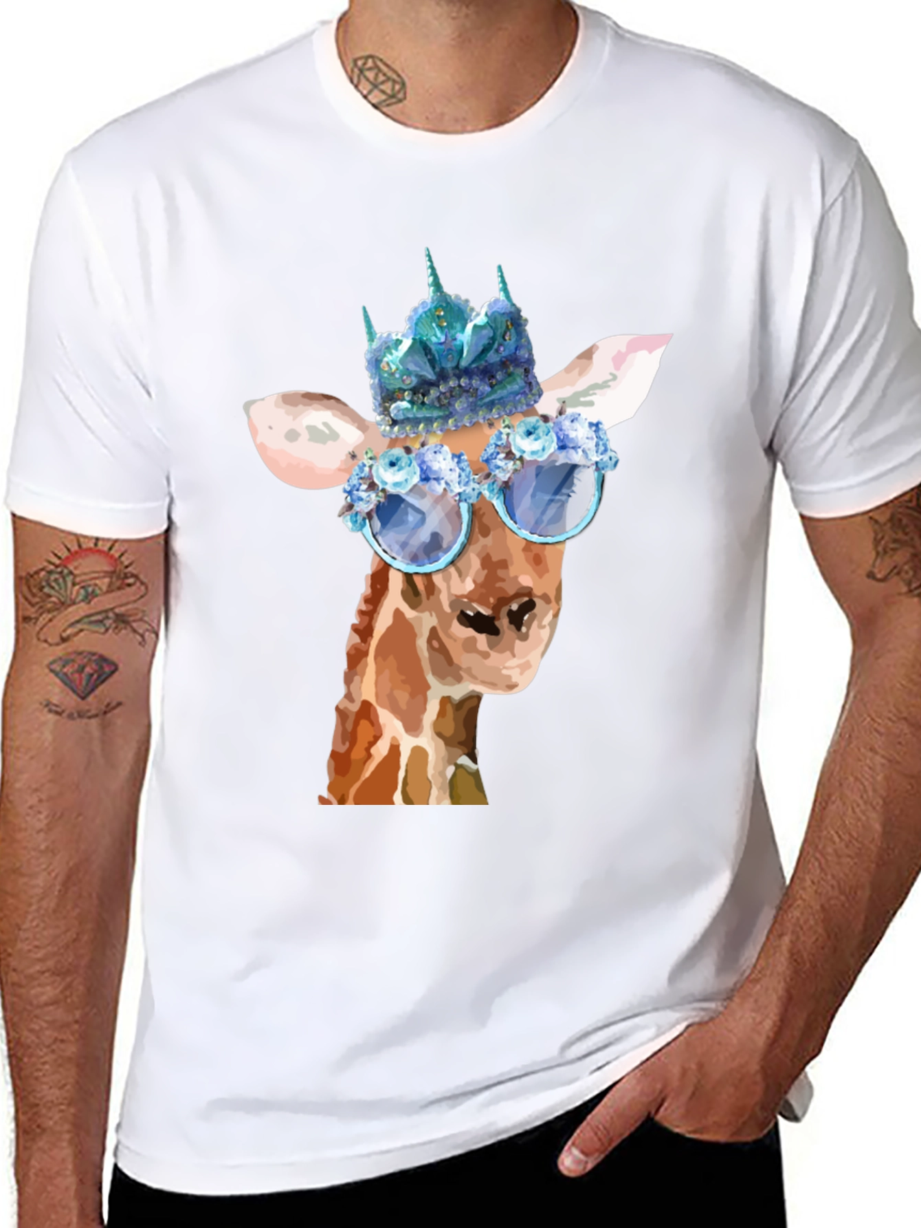 Black Giraffe Queen T-Shirt - Unique Animal Graphic Tee view 8