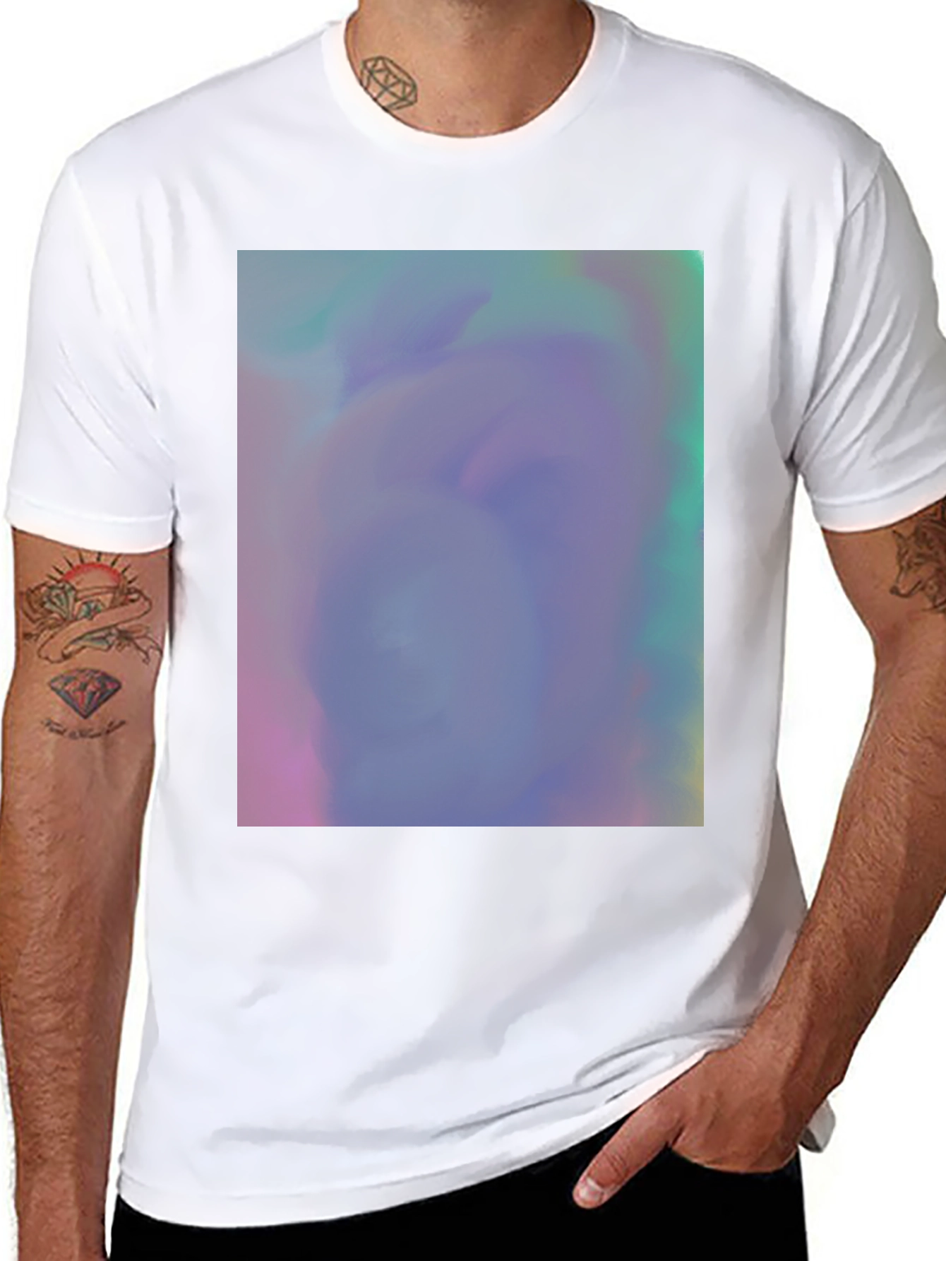 Black Vaporwave Dreamscape Graphic Tee - Soft Cotton Blend view 8