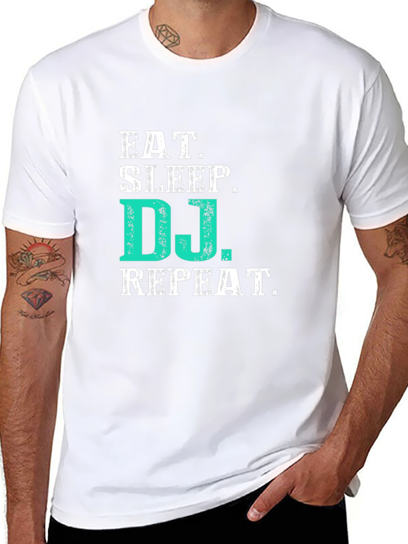 Black Eat Sleep DJ Repeat Graphic Tee - Black T-Shirt view 8