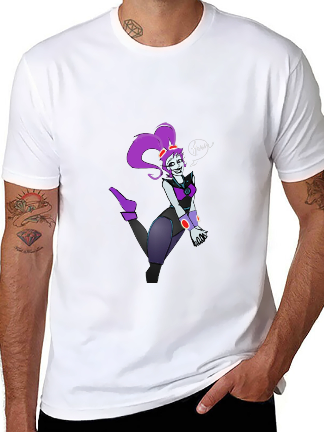 Black Cartoon Character Graphic T-Shirt view 8
