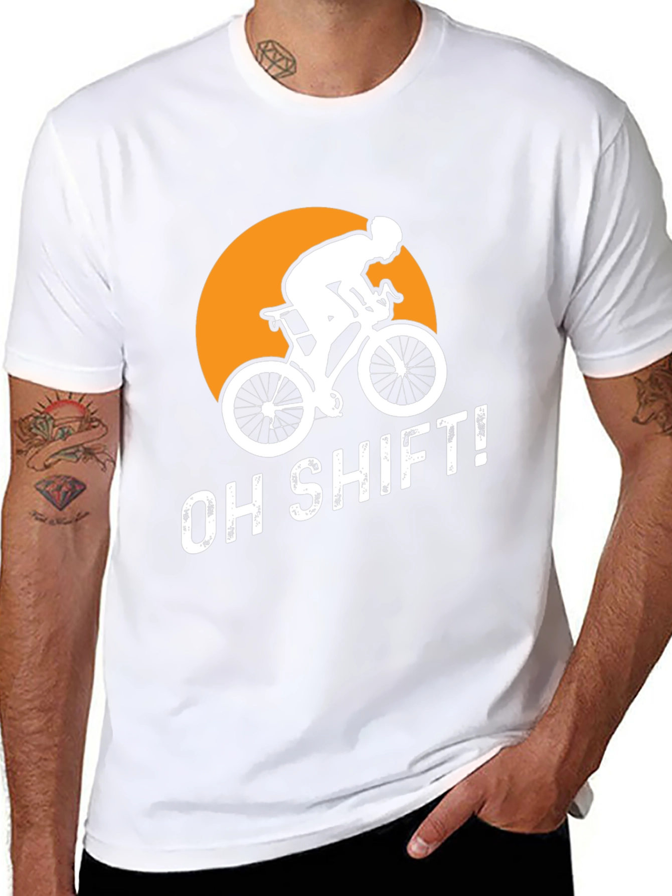 Black Oh Shift! Cyclist Graphic Tee view 8