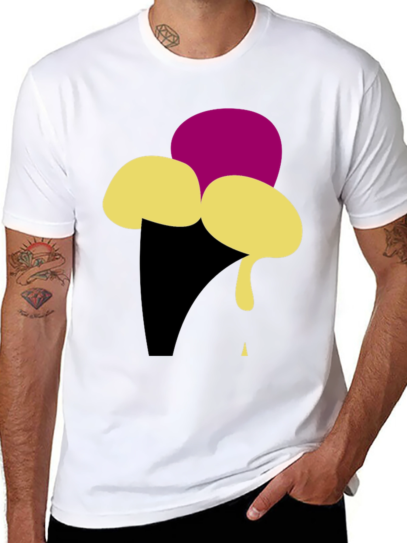 Black Ice Cream Graphic Tee - Black view 8