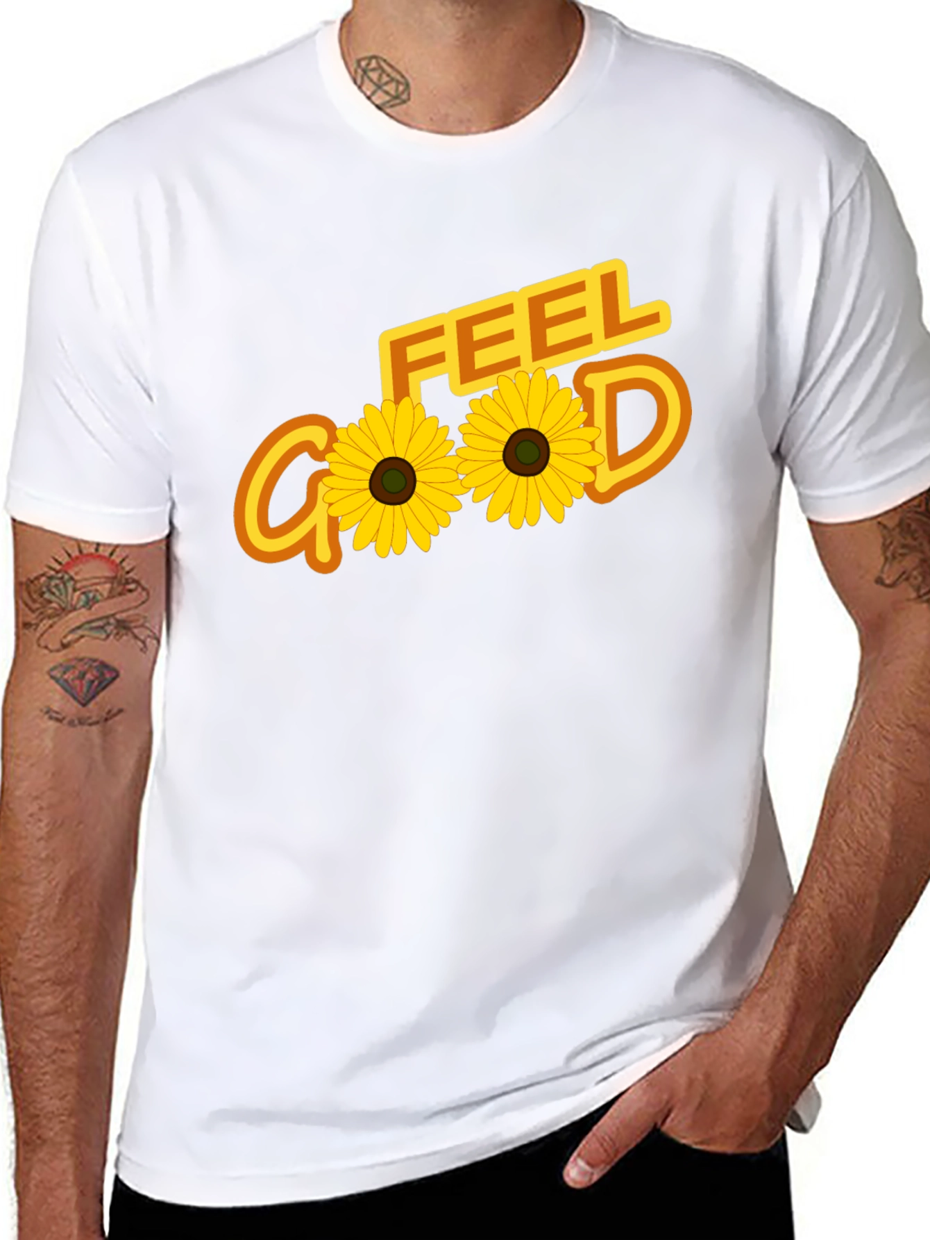 Black Feel Good Sunflower Graphic Tee - Black view 8