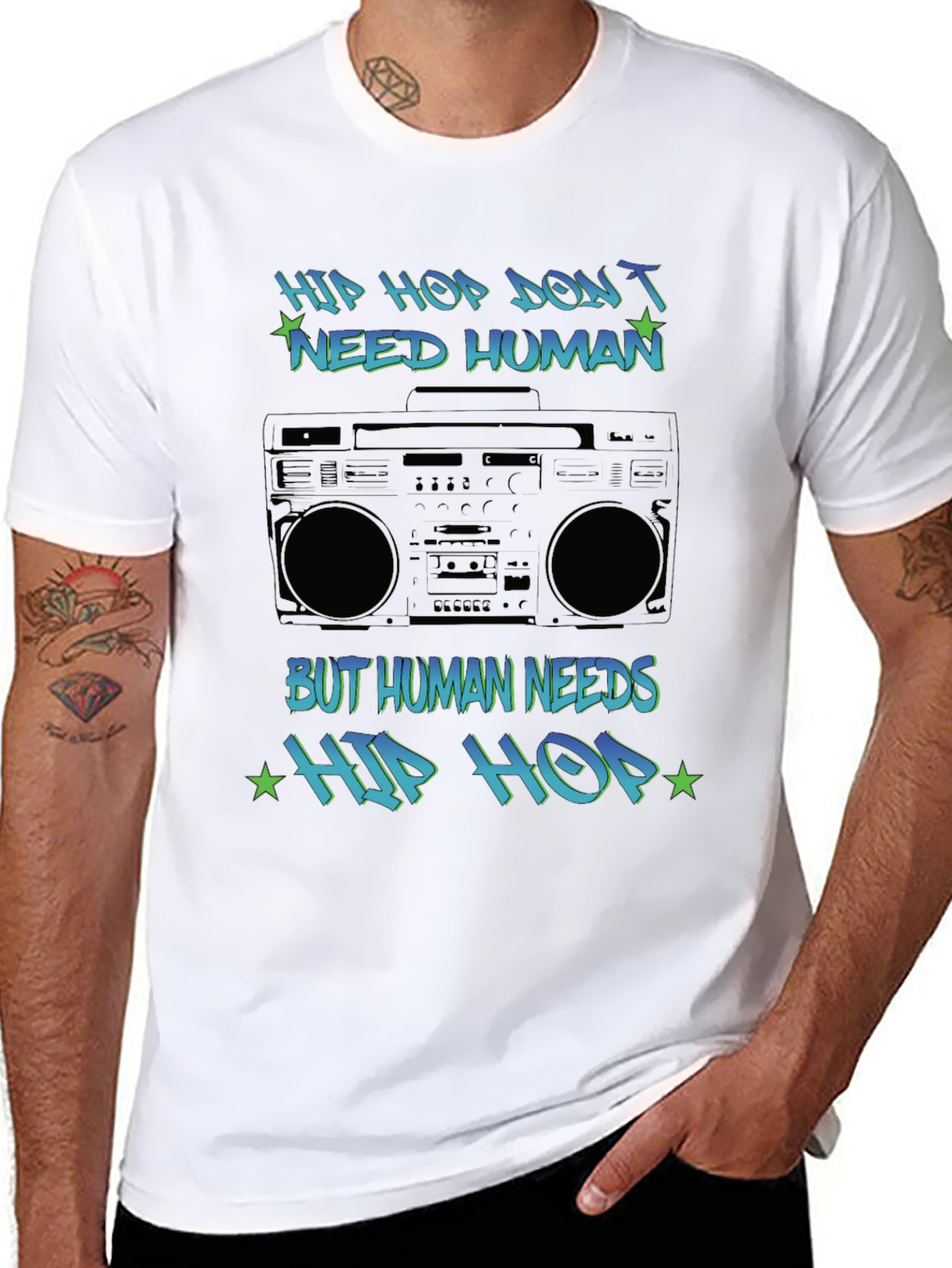 Black Hip Hop Music Lover Graphic Tee view 8