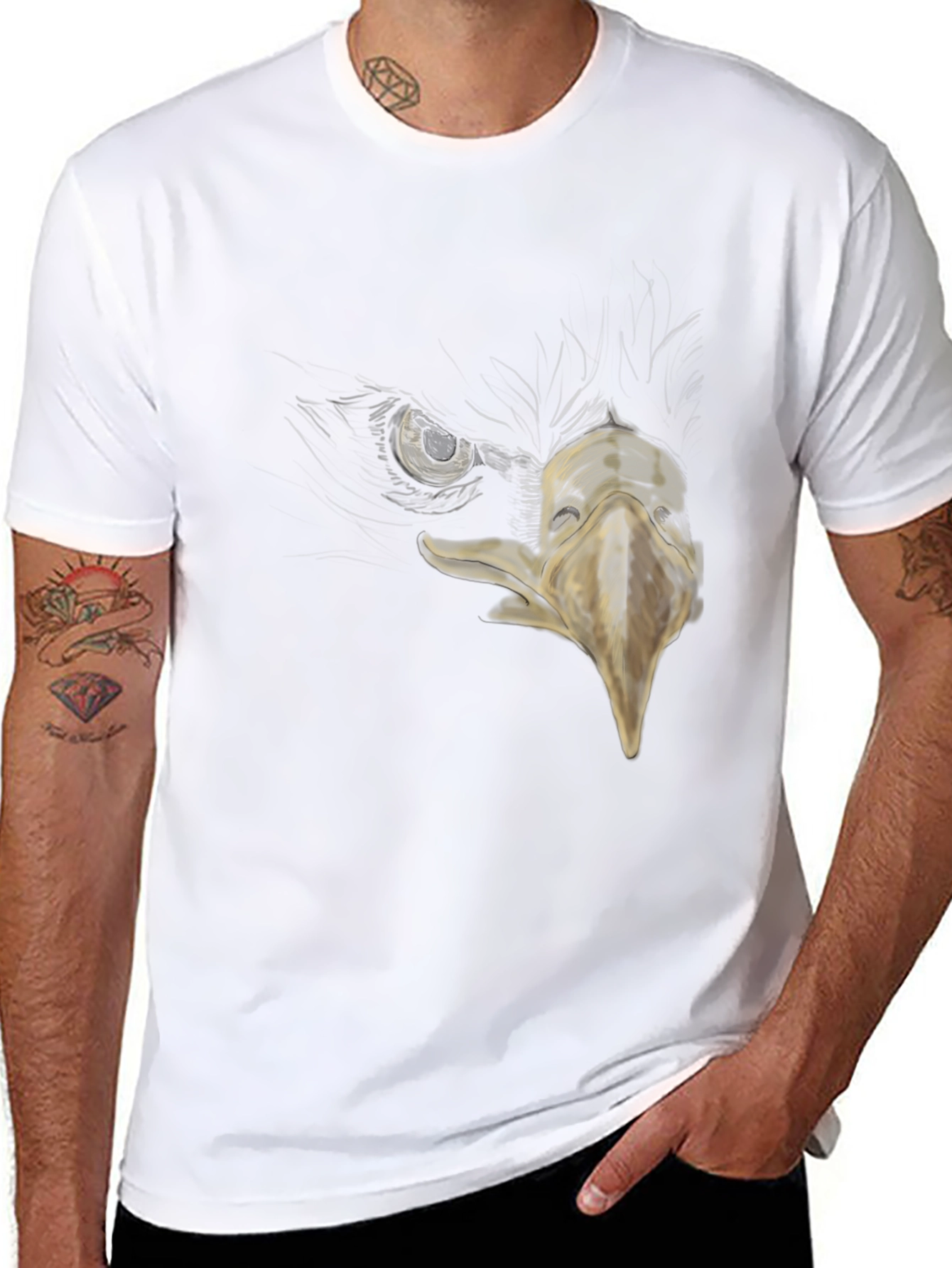 Black Eagle Eye Graphic Print T-Shirt view 8