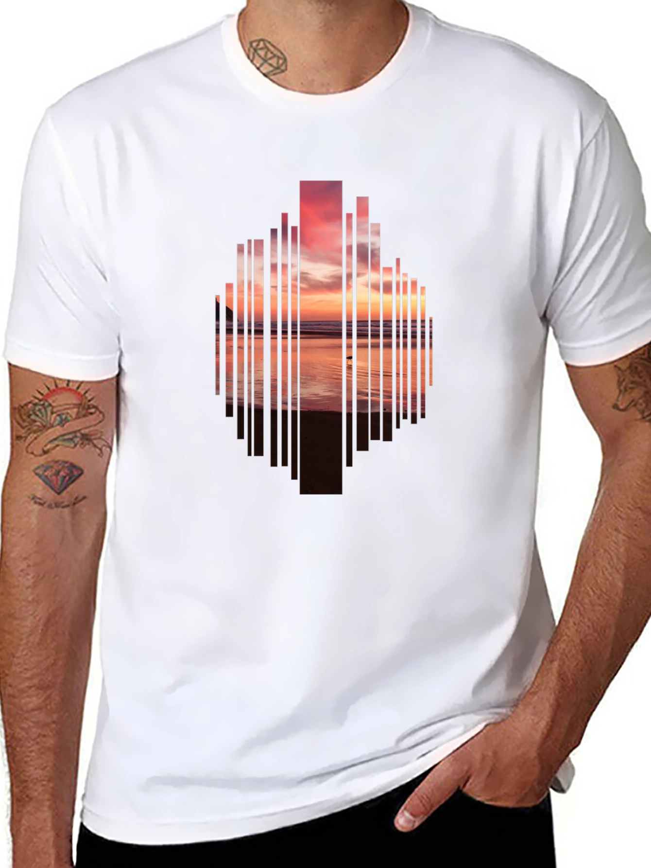 Black Sunset Cityscape Graphic Tee - Modern Style view 8