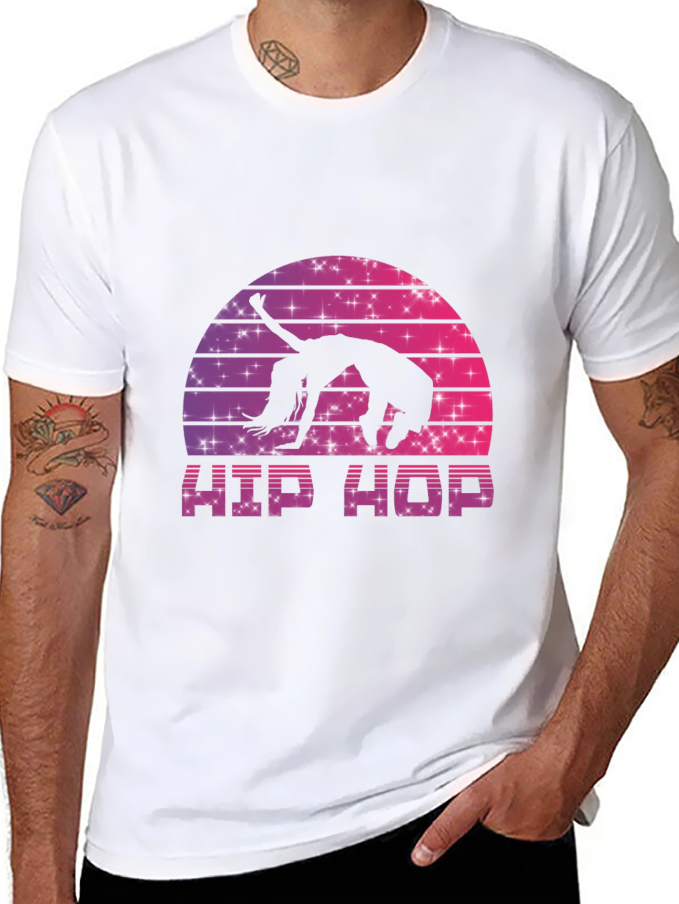 Black Retro Hip Hop Dance T-Shirt view 8