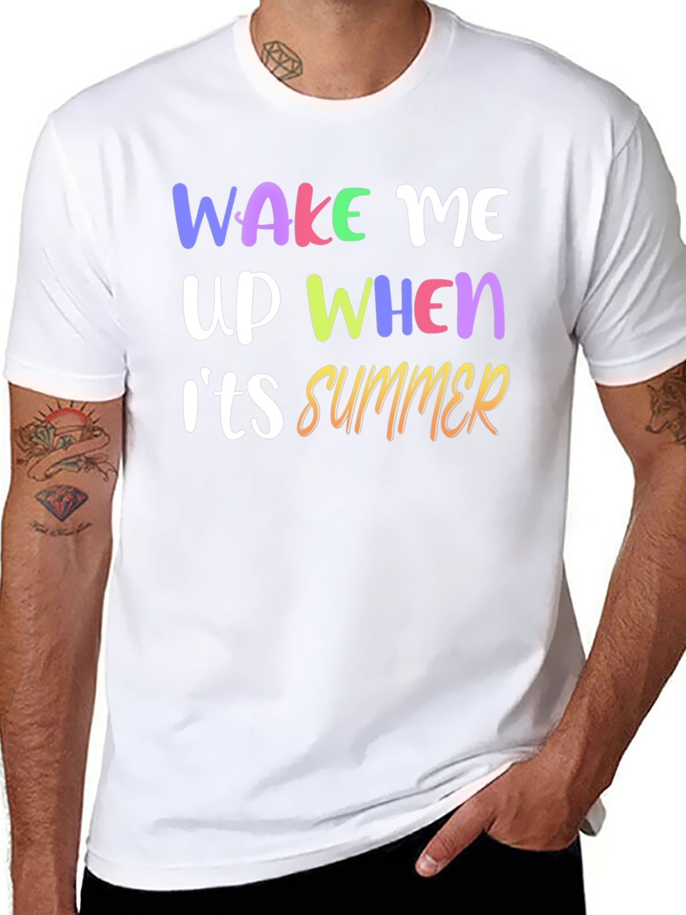 Black Wake Me Up When It's Summer Graphic T-Shirt view 8