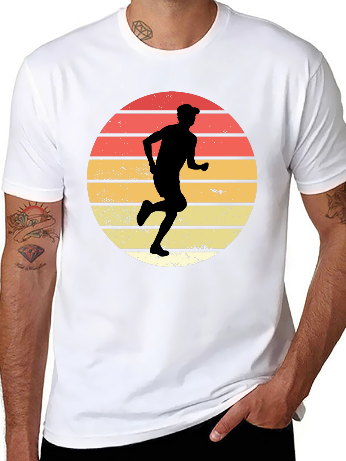 Black Retro Runner Graphic T-Shirt view 8