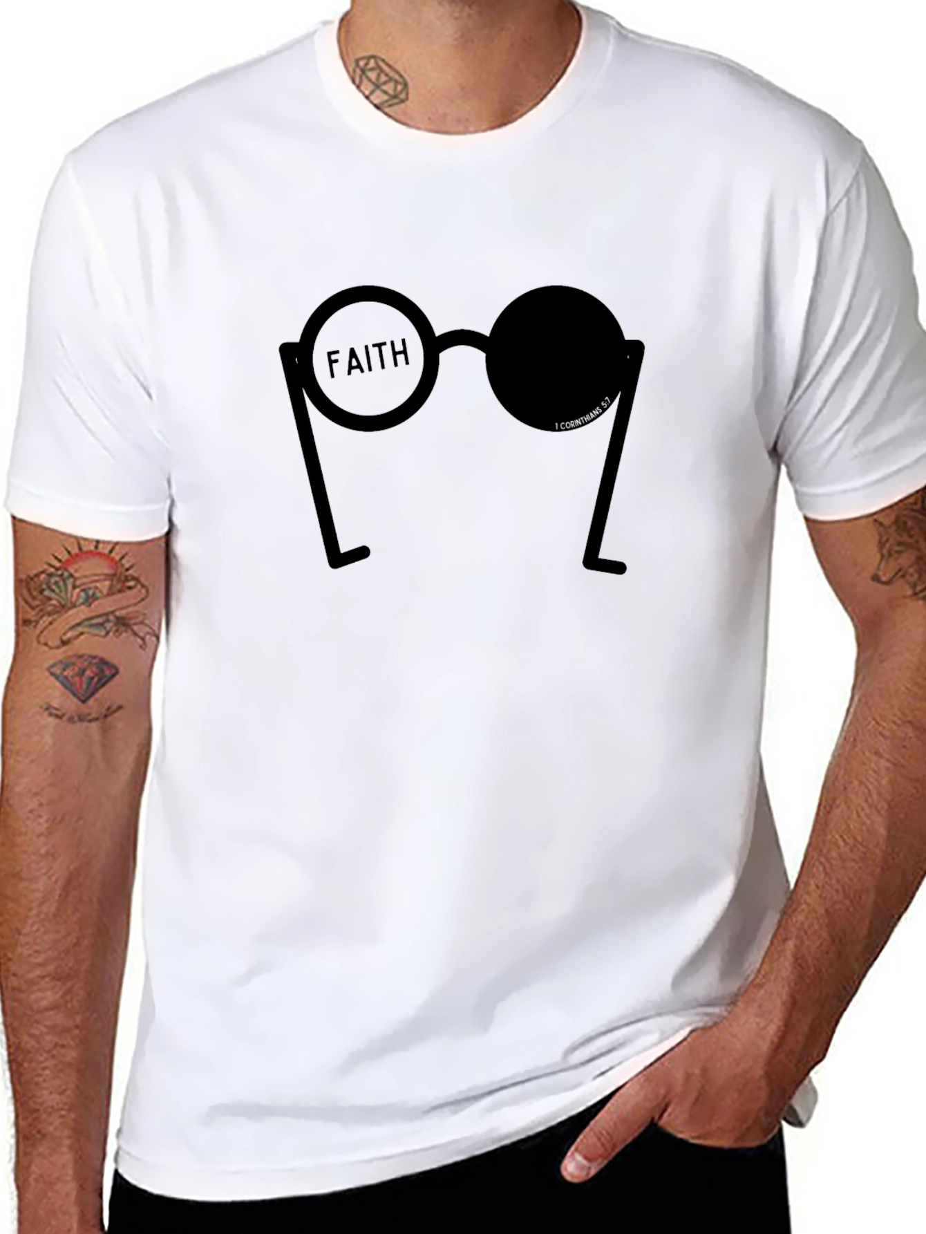 Black Faith T-Shirt: Inspirational Christian Apparel view 8