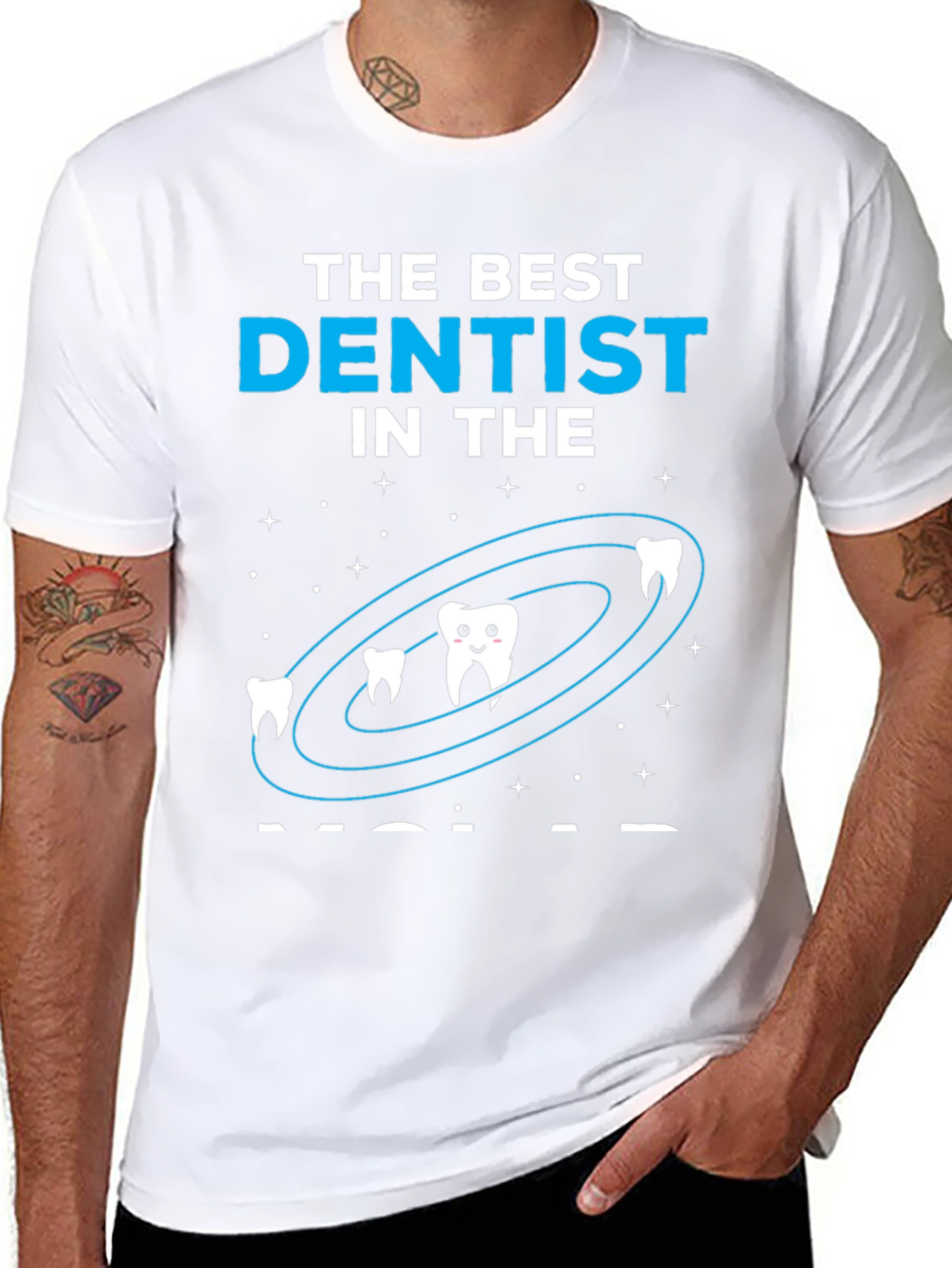 Black Best Dentist in the Galaxy Graphic T-Shirt view 8