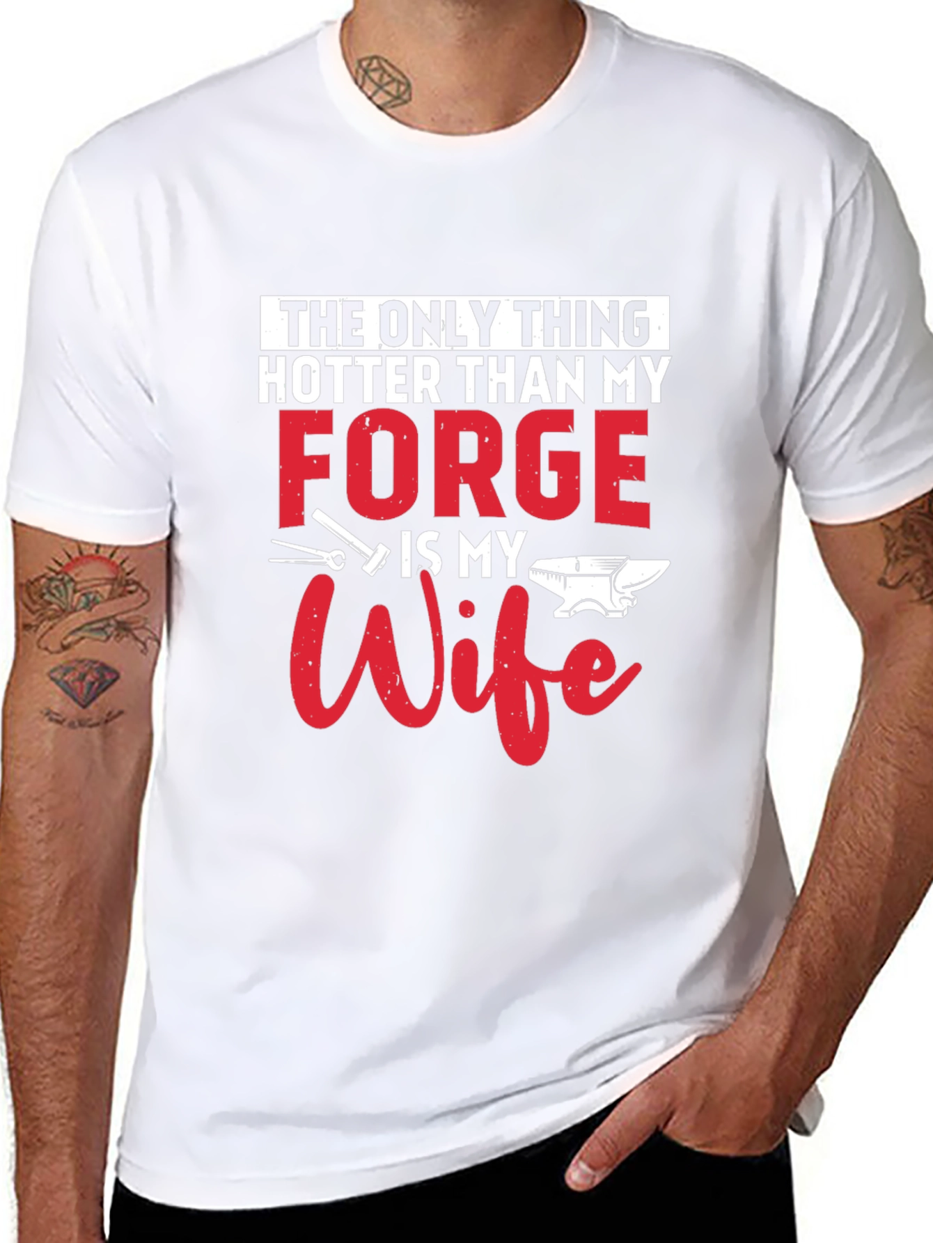 Black Hot Forge Wife Graphic Tee - Black Cotton Blend view 8