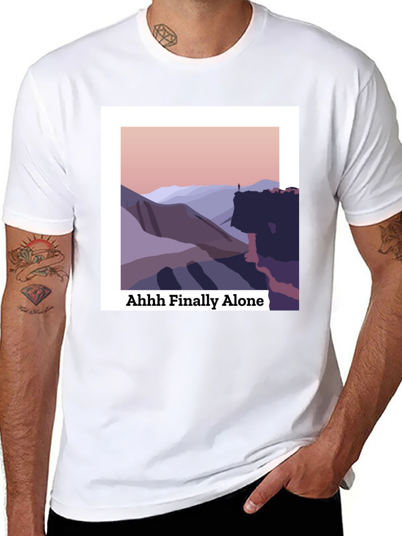 Black Finally Alone Graphic T-Shirt view 8