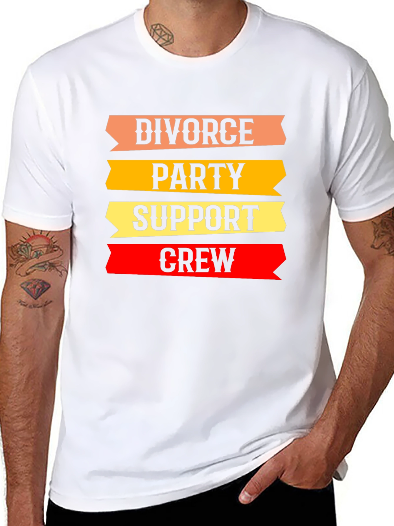 Black Divorce Party Support Crew T-Shirt view 8