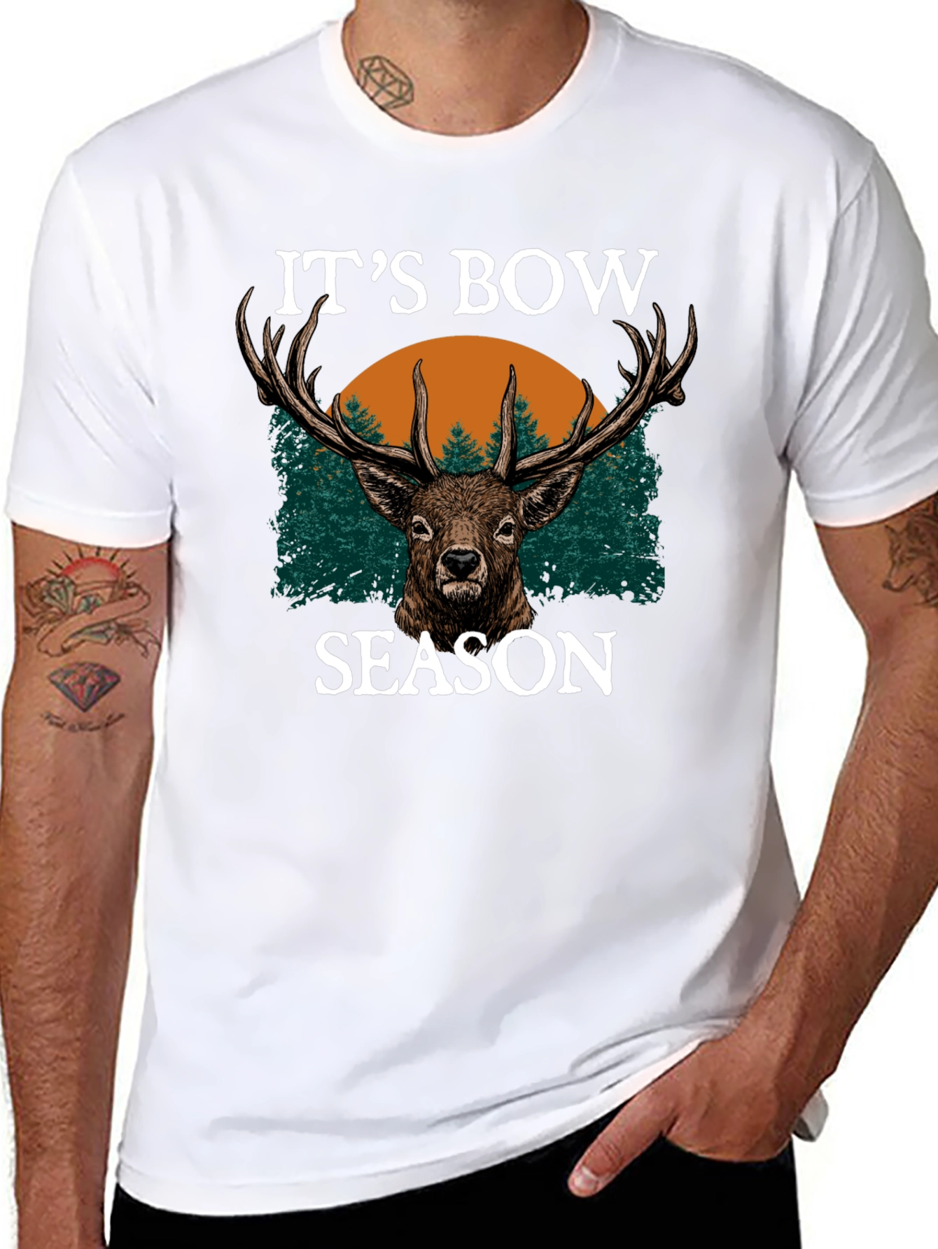 Black It's Bow Season Deer Graphic Tee view 8
