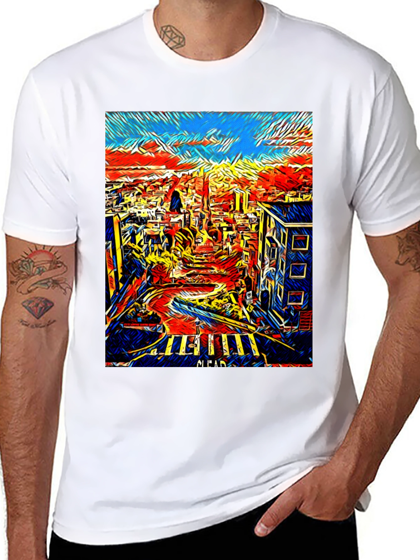 Black San Francisco Art T-Shirt - Cityscape Tee view 8