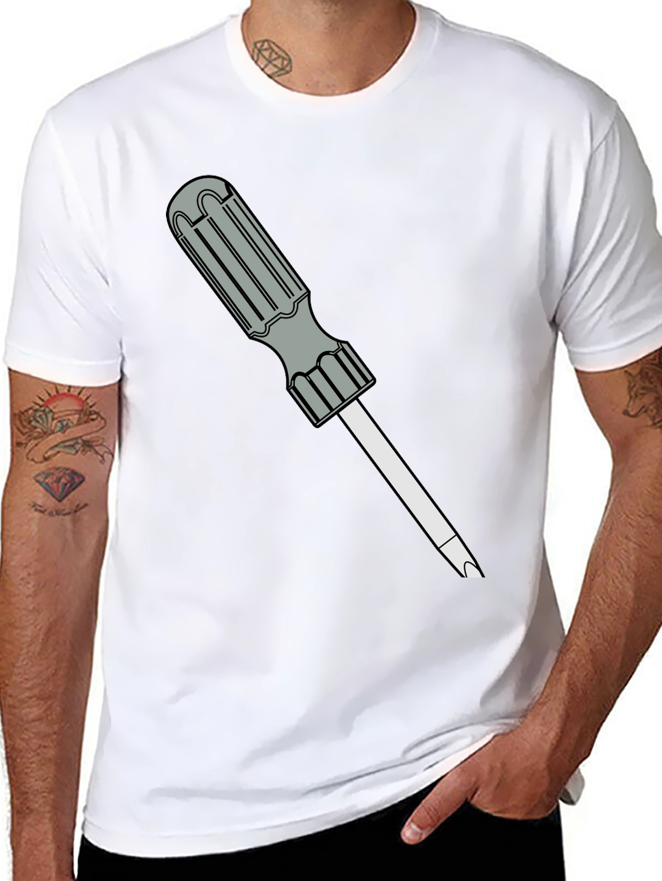 Black Screwdriver Graphic Black T-Shirt view 8