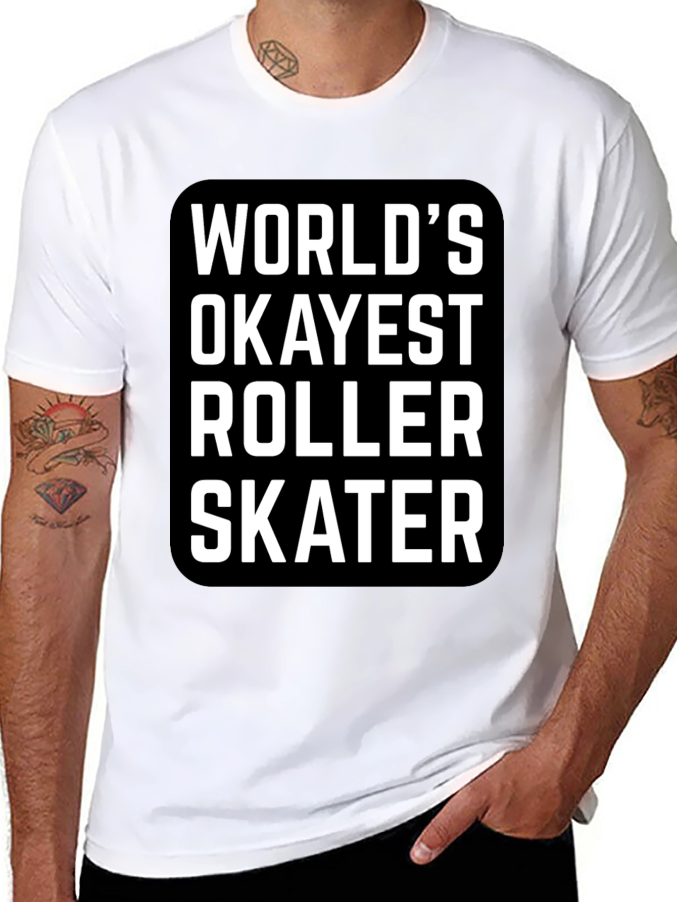 Black World's Okayest Roller Skater Graphic Tee view 8