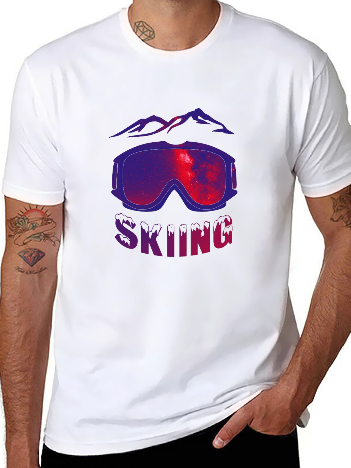 Black Skiing Goggles Graphic Tee - Premium Cotton Comfort view 8