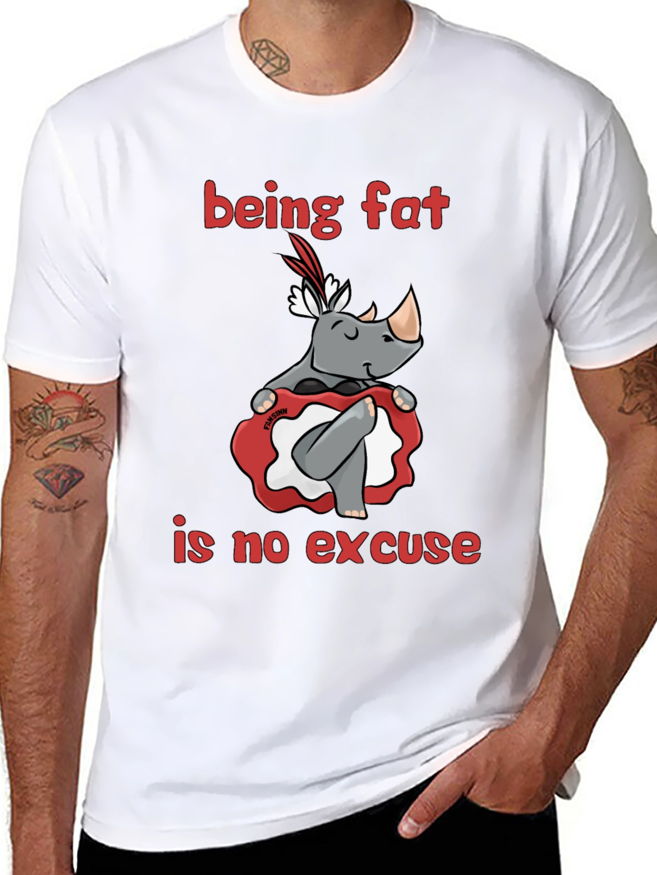 Black Being Fat is No Excuse T-Shirt view 8