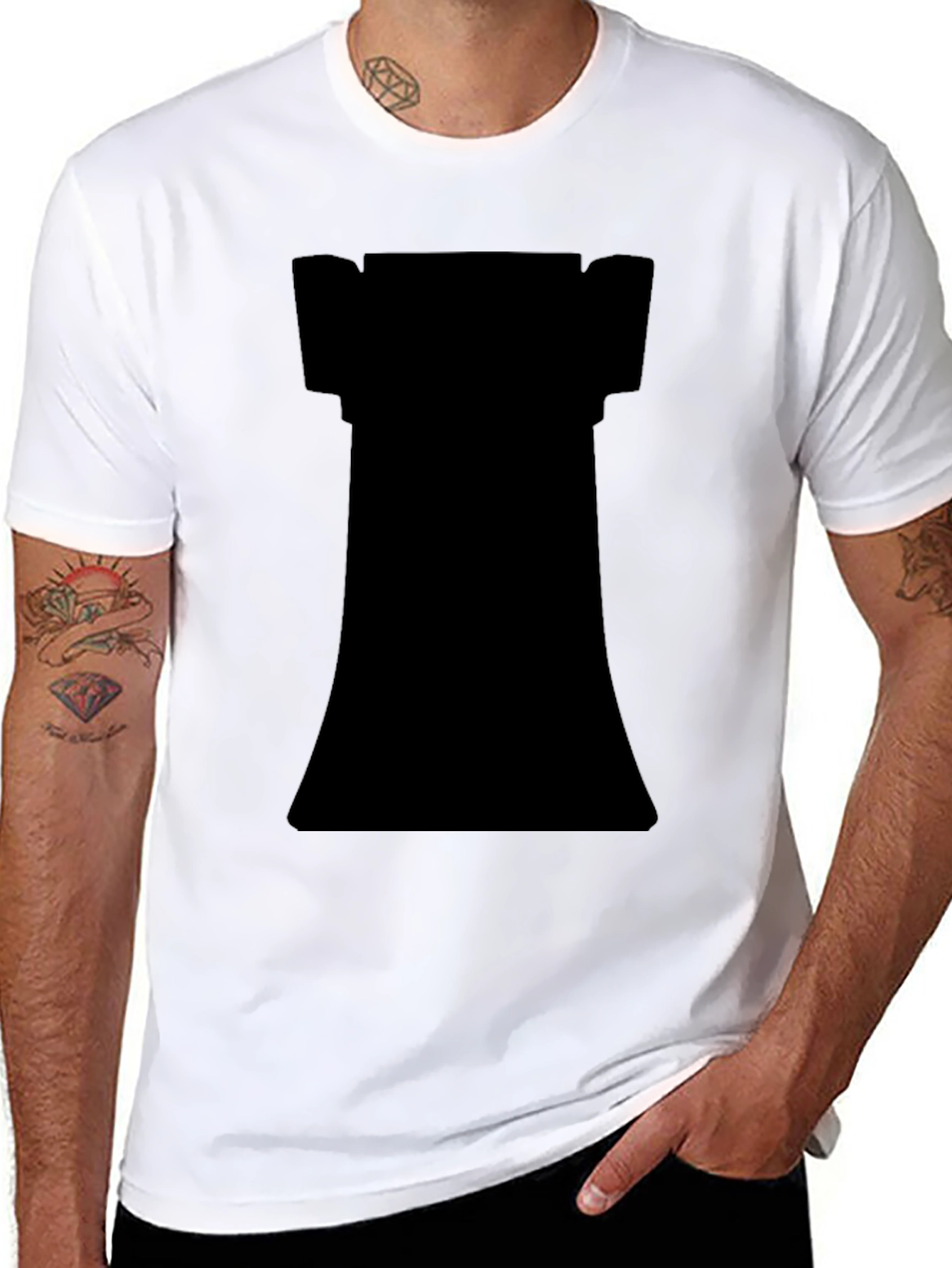 Black Chess Rook Graphic T-Shirt - Black view 8