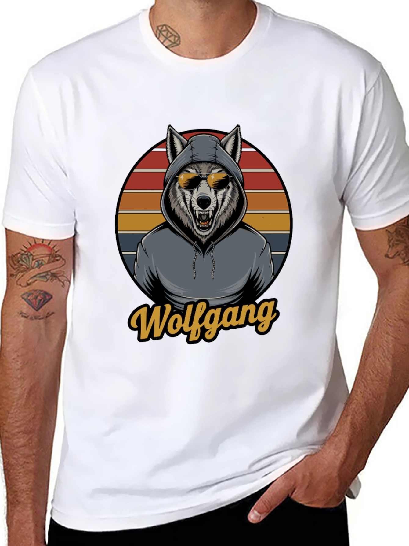 Black Wolfgang Wolf Graphic T-Shirt view 8