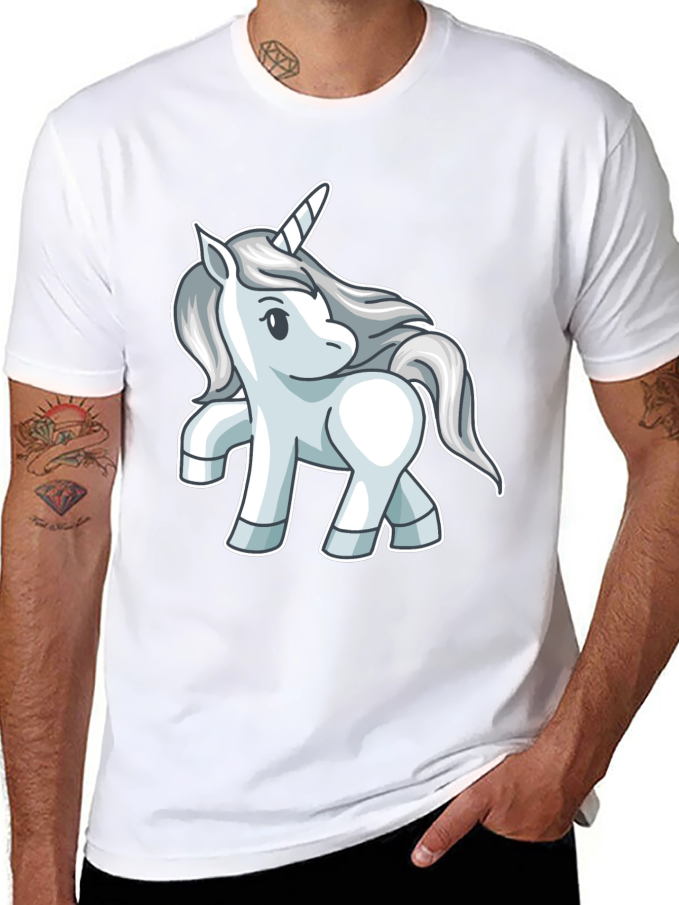 Black Unicorn Graphic Black T-Shirt view 8