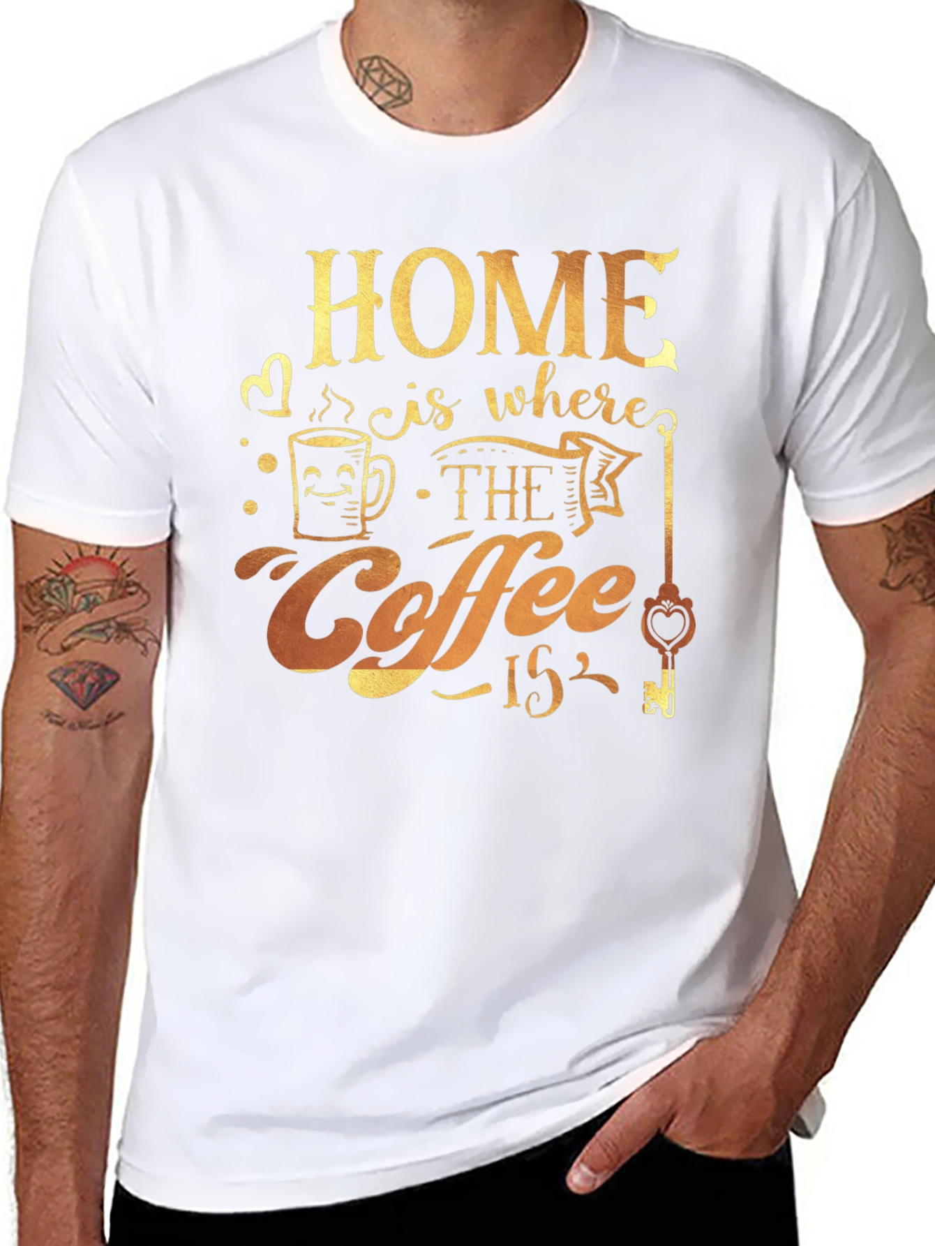 Black Home is Where the Coffee Is T-Shirt view 8