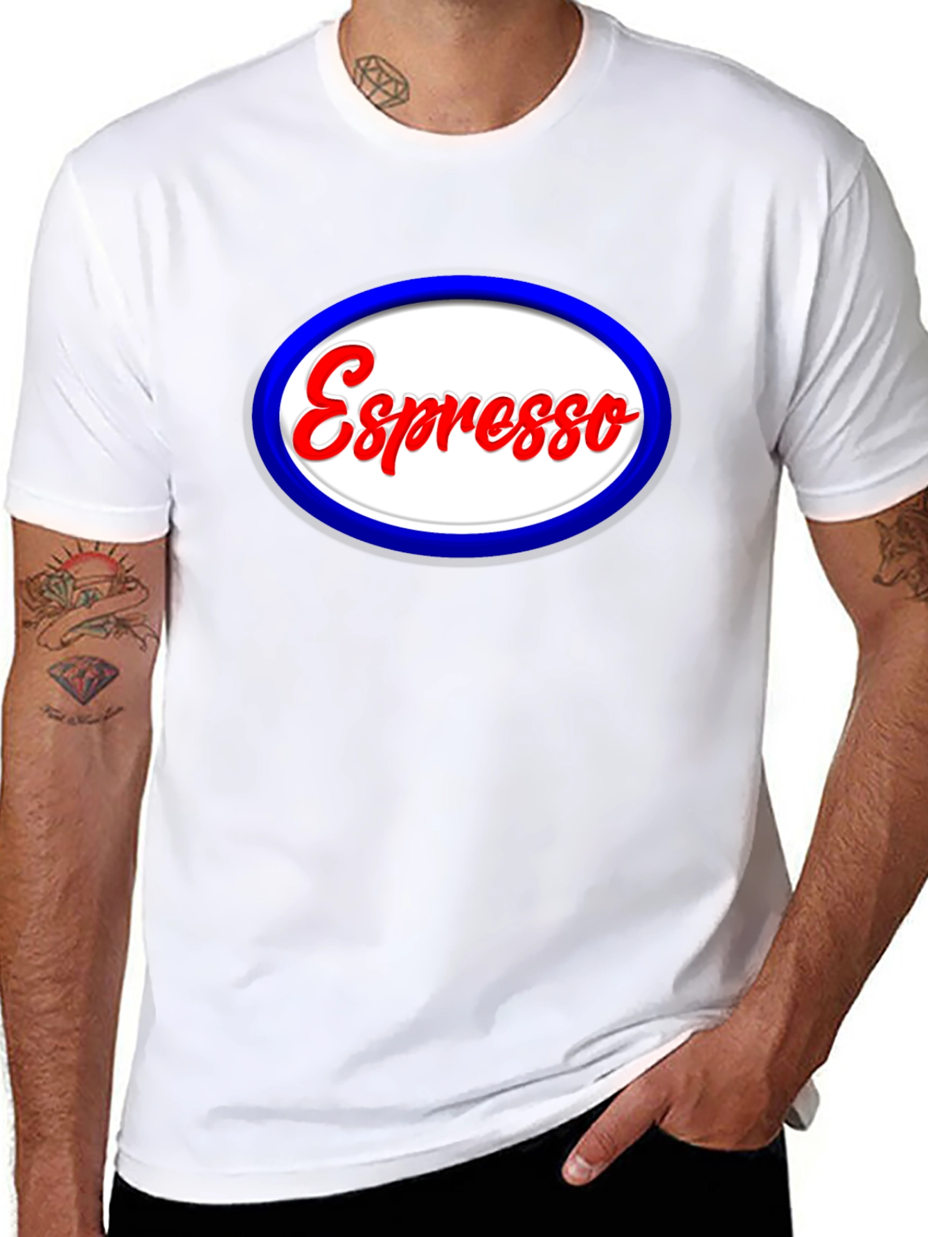 Black Espresso Oval T-Shirt - Coffee Lover Tee view 8