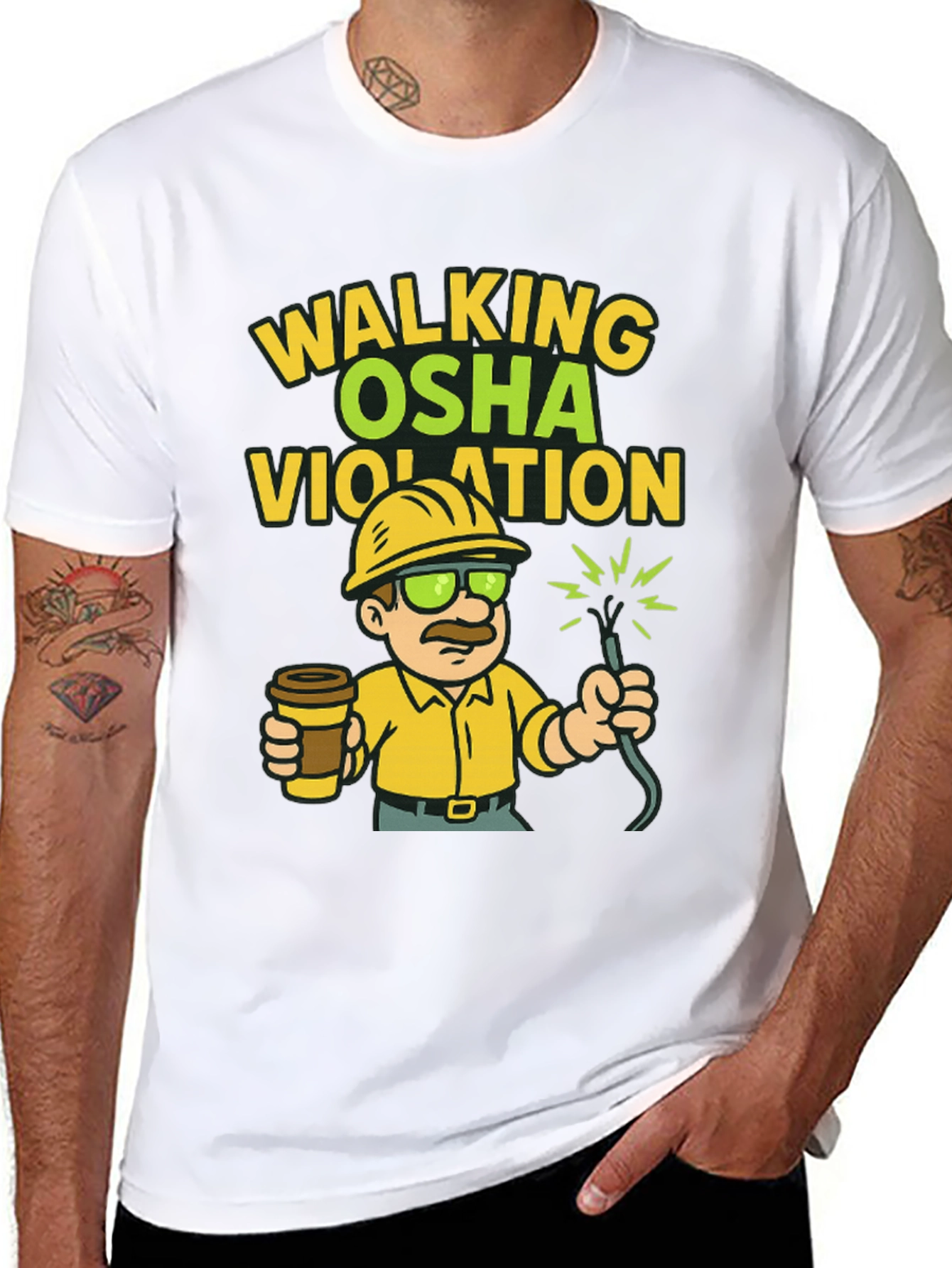 Black Walking OSHA Violation T-Shirt view 8