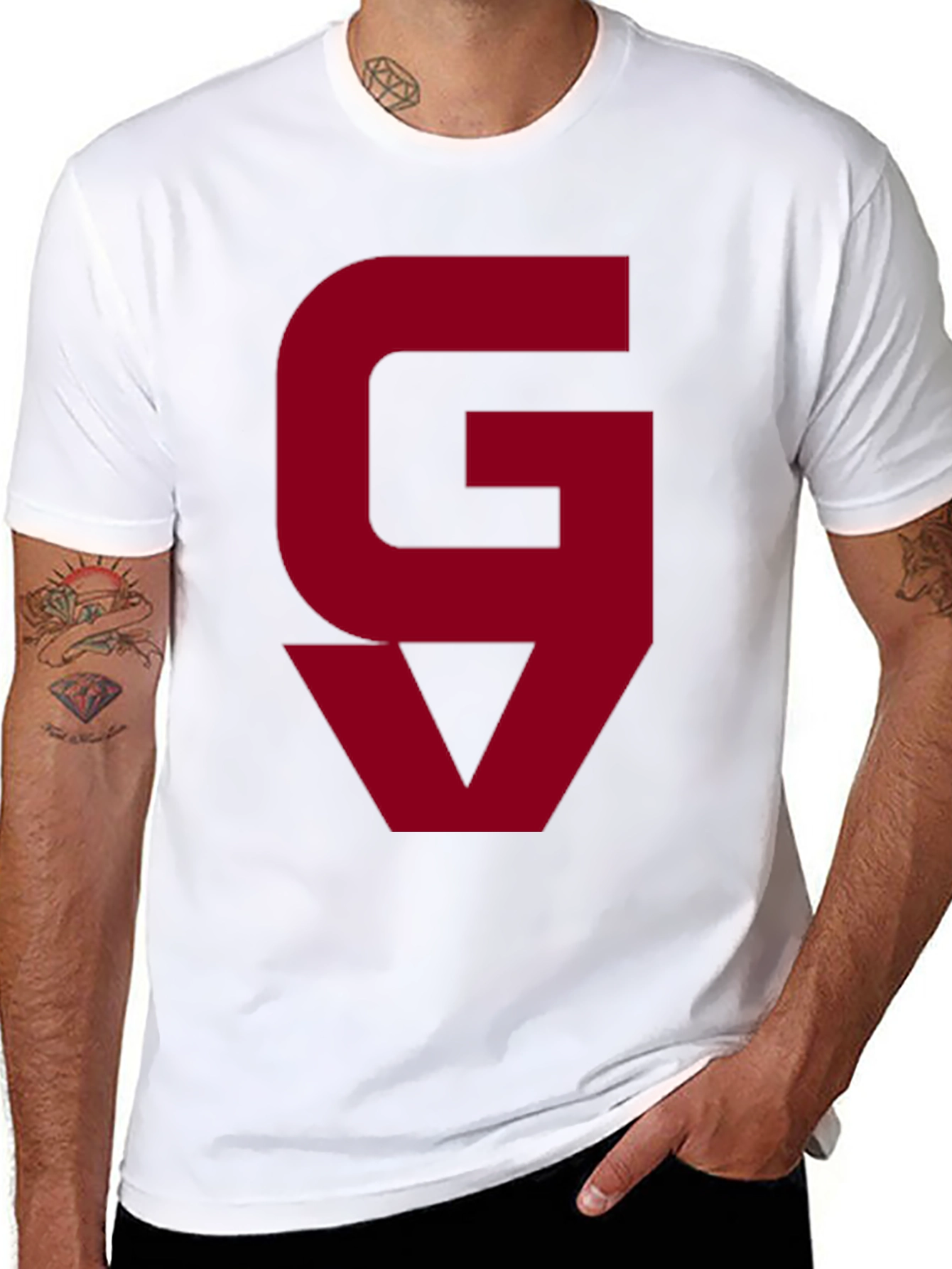 Black GV Logo Graphic Tee - Bold Statement Shirt view 8