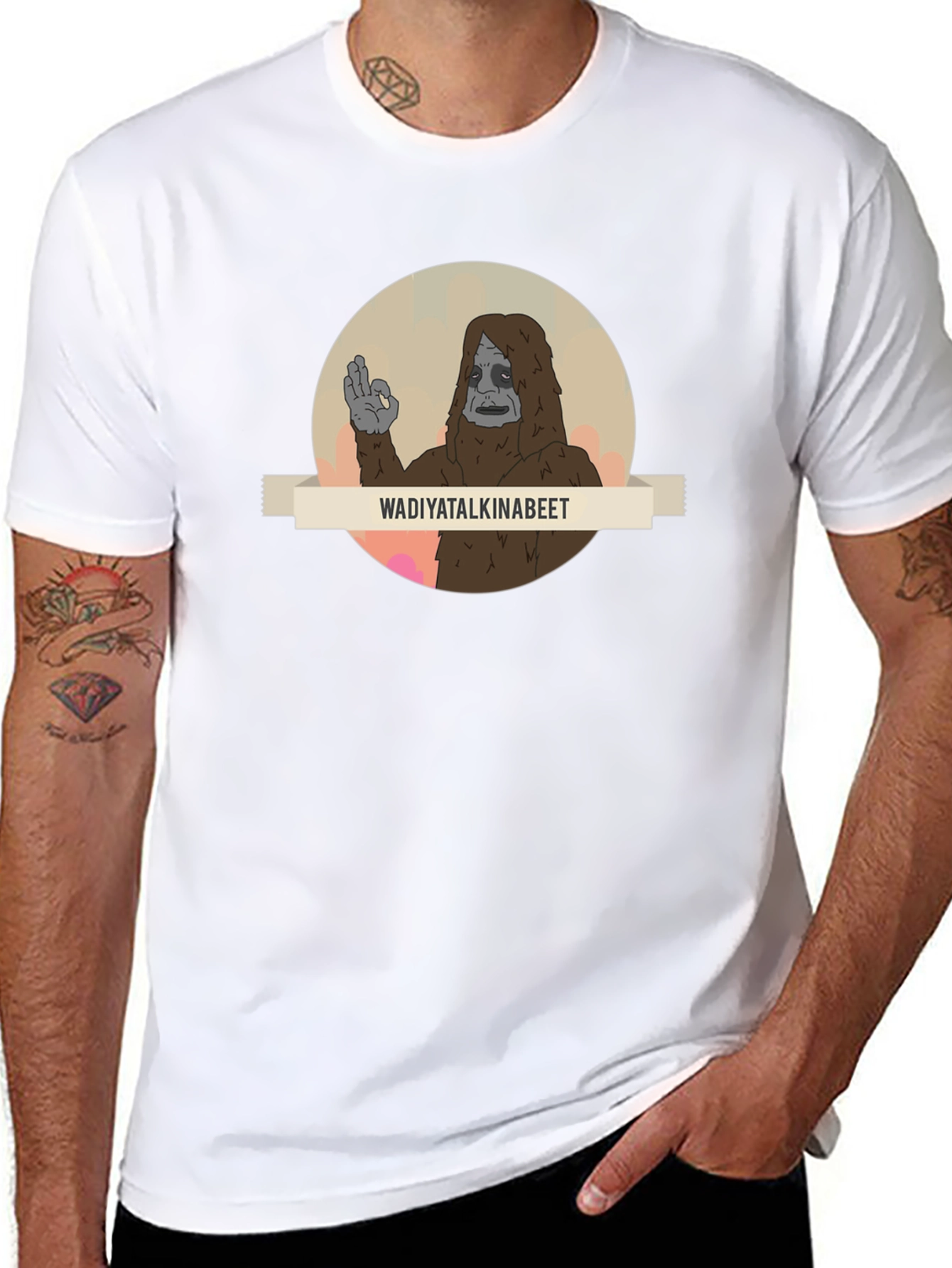 Black Wadiyatalkinabeet Sasquatch T-Shirt view 8