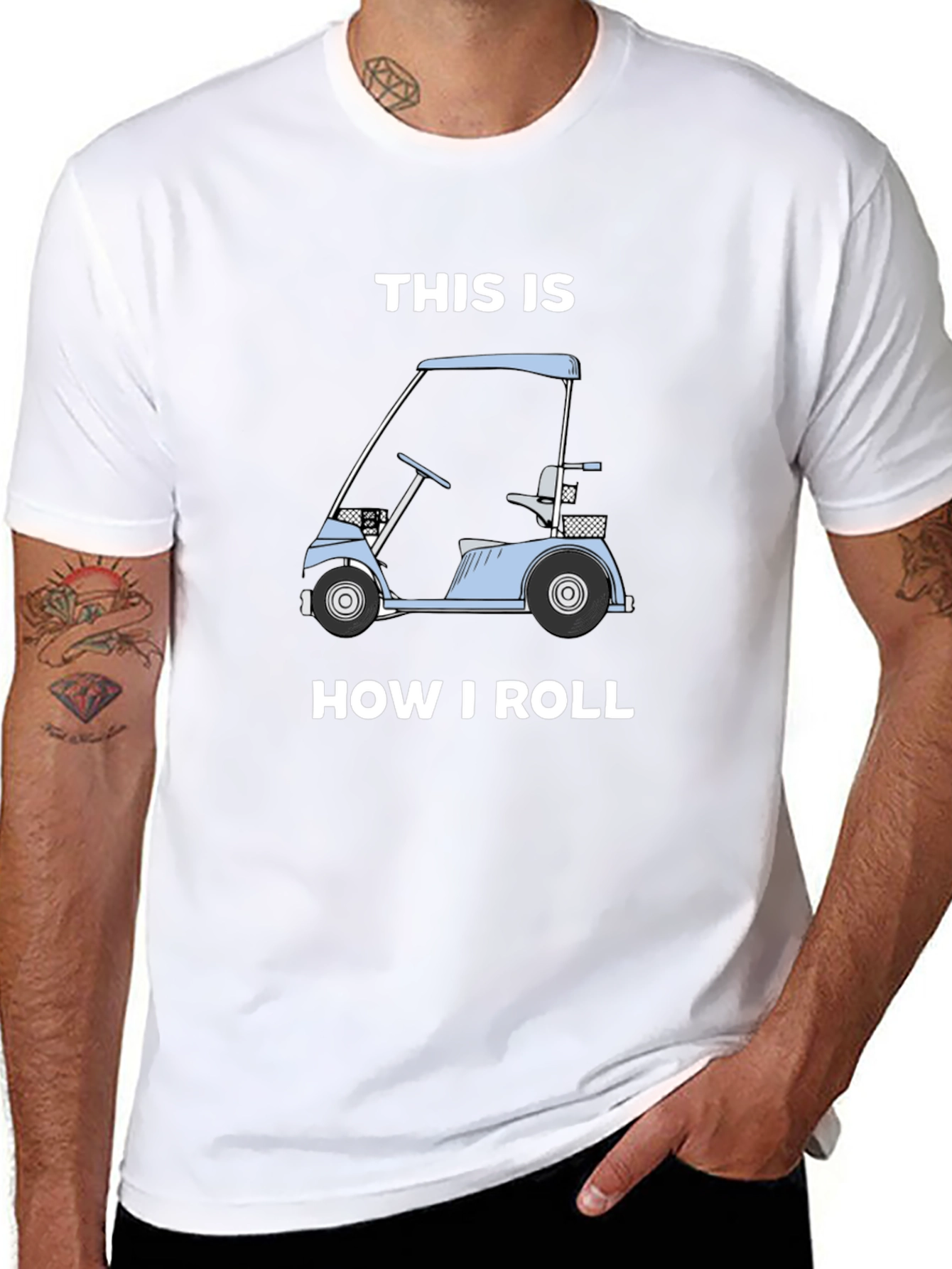 Black This Is How I Roll Golf Cart T-Shirt view 8