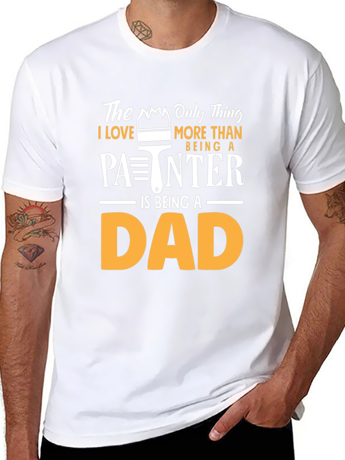 Black Painter Dad T-Shirt - Gift for Father's Day view 8