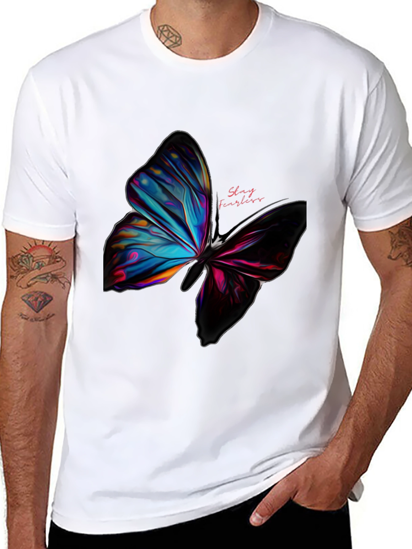 Black Butterfly Graphic Tee - Stay Fearless Design view 8