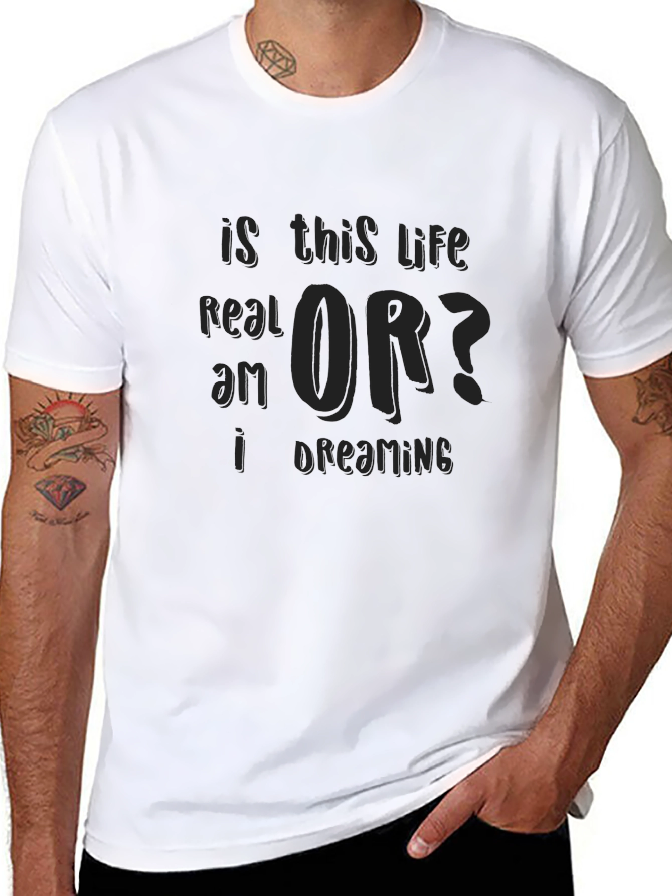 Black Is This Life Real? Graphic Print Tee view 8