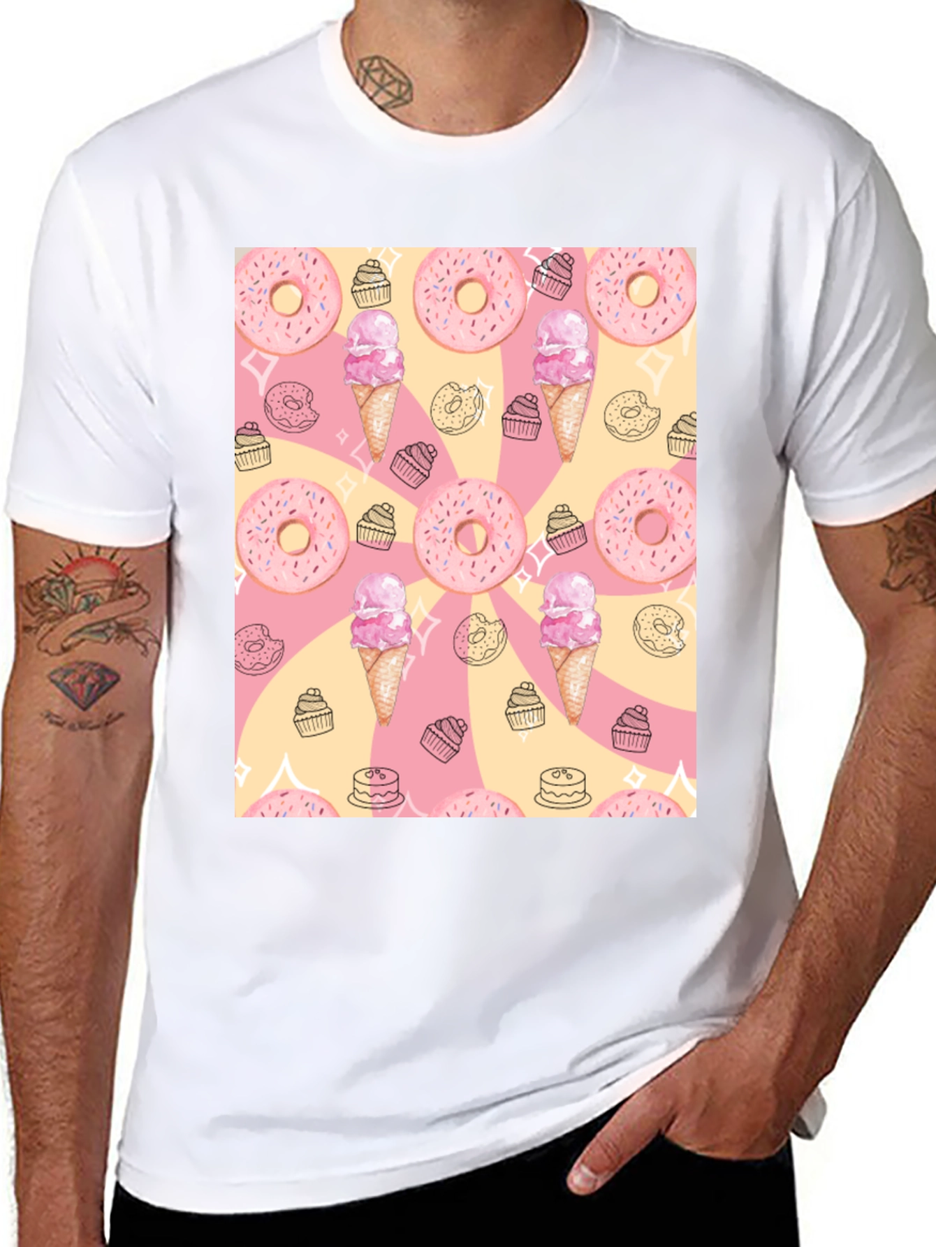 Sweet Treats T-Shirt - Donut & Ice Cream Design - 8