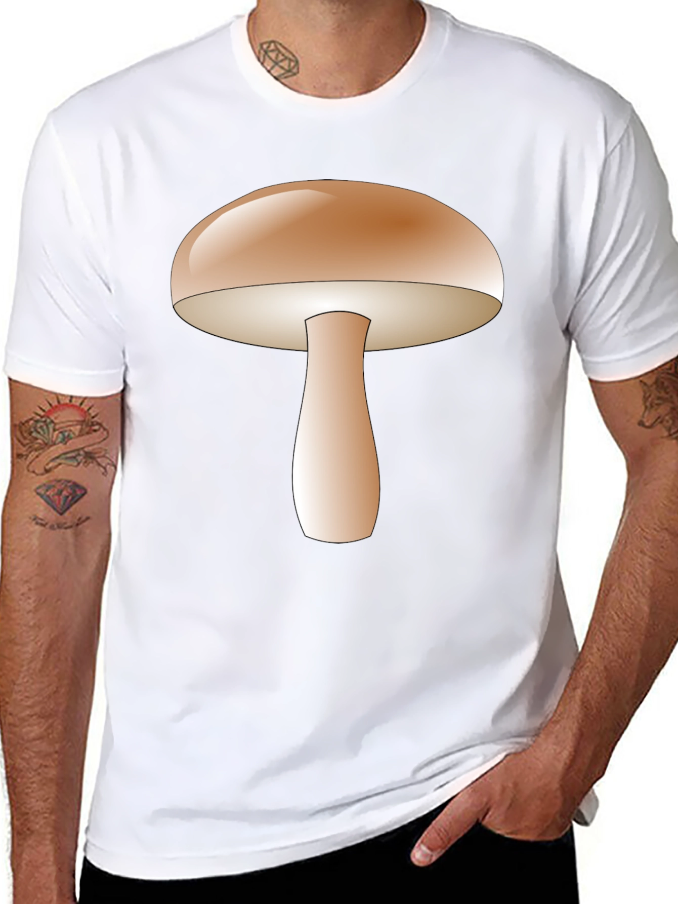 Black Mushroom Graphic Tee - Unique Design view 8