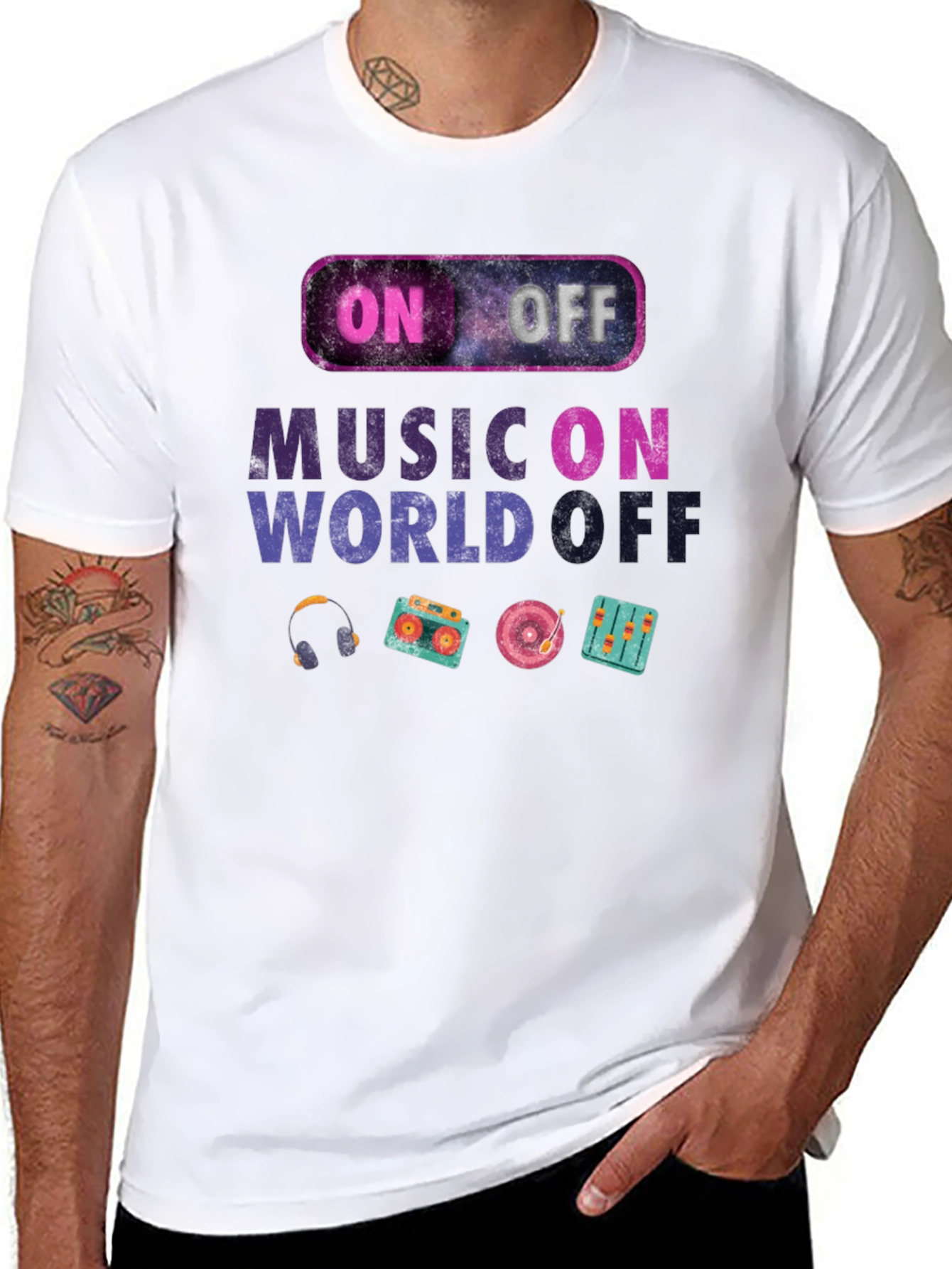 Black Music On World Off Graphic Tee view 8