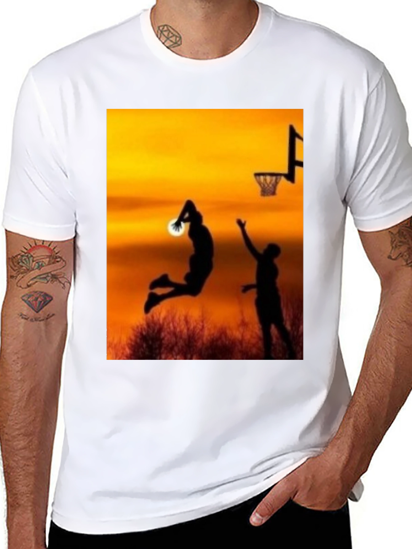 Sunset Basketball Graphic T-Shirt - 8